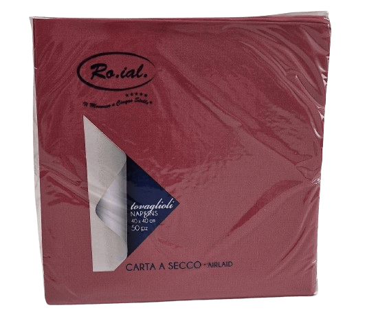 Stalo serv. ROIAL 40×40 50vnt. bordo spalva (124)