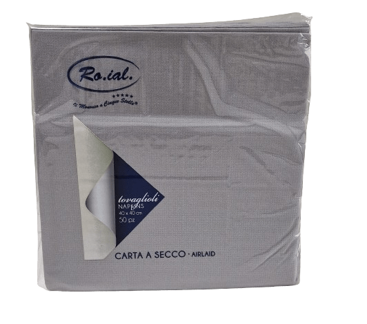 Stalo serv. ROIAL 40×40 50vnt. pilka spalva (992)